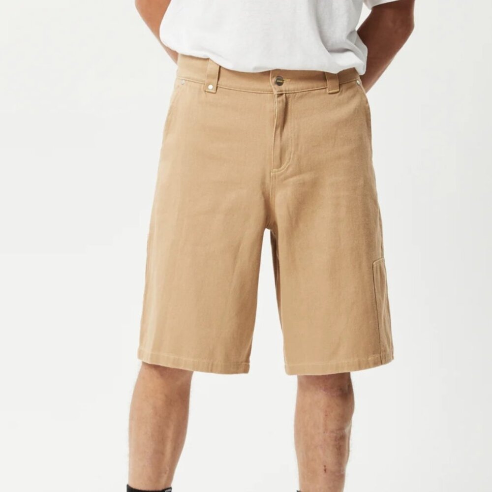 BNWT Afends Sleepy Hollow - Men's Khaki Hemp Baggy Carpenter Shorts